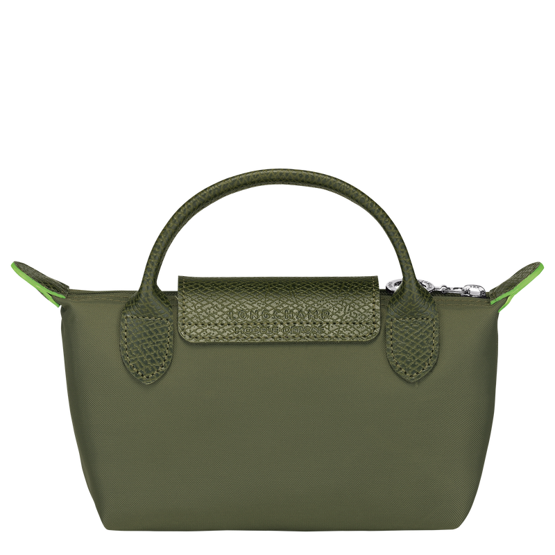 Le Pliage Green Pouch with handle , Forest - Recycled canvas  - View 4 of 6