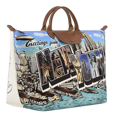 Sac de voyage Longchamp X Jeremy Scott S , Toile - Brun
