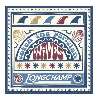 Catch the Parisian Waves シルクスカーフ50 , バーガンディ - シルク