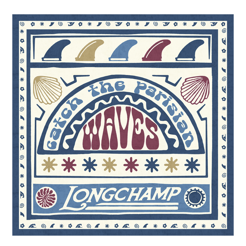 Catch The Parisian Wave Zijden sjaal 50 , Bordeauxrood - Zijde  - Weergave 1 van  2