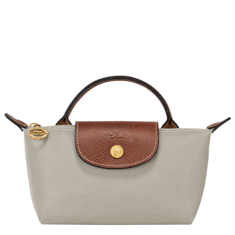 Pochette con manico Le Pliage Original , Tela riciclata - Grigio Verde  - View 1 of  6