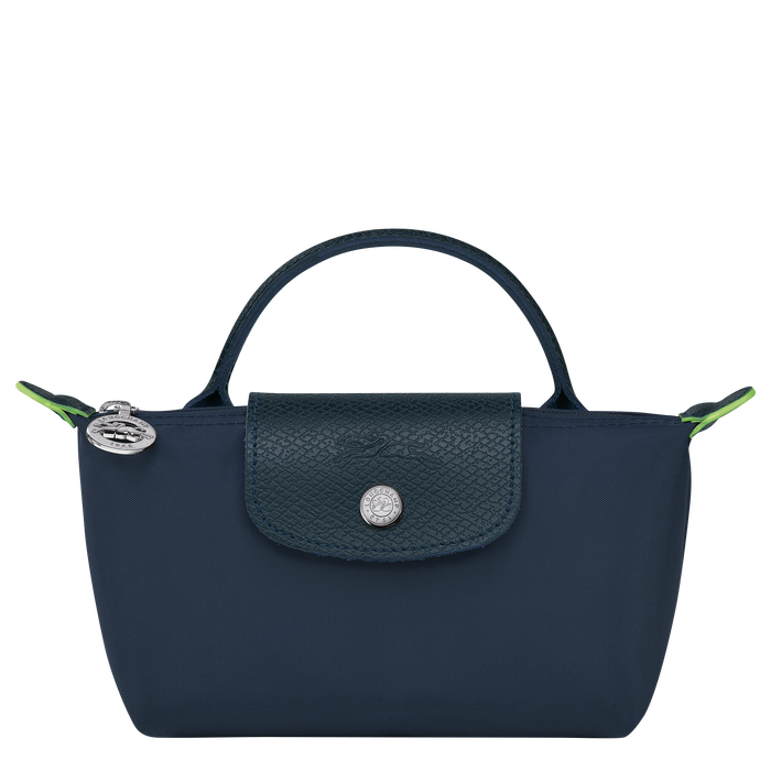 Le Pliage Green Pouch with handle, Navy