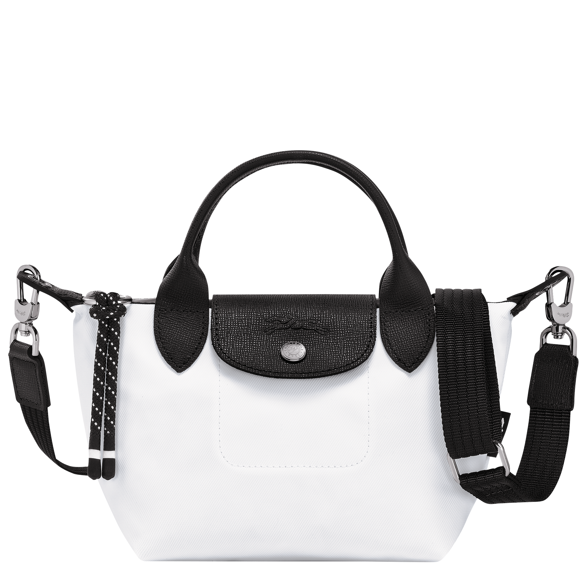 Longchamp White Le Pliage Cuir Small Leather Crossbody Bag