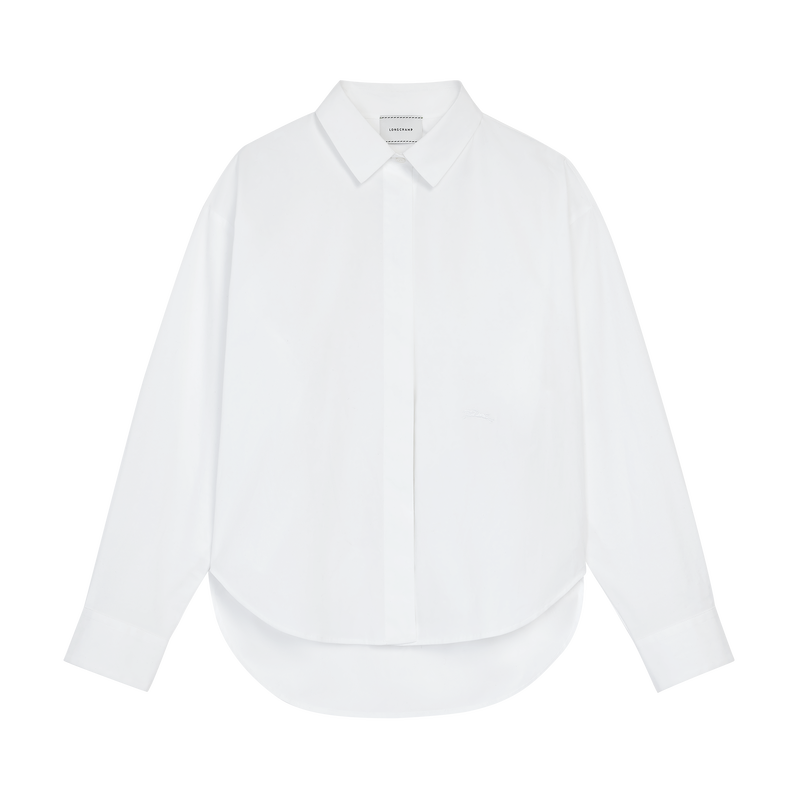 Shirt , White - Cotton poplin  - View 1 of 4