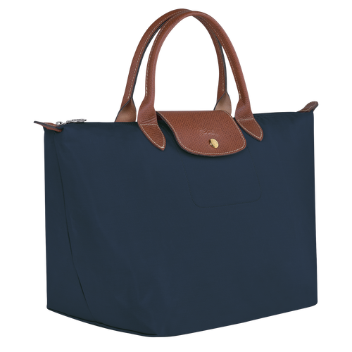 Le Pliage Original Tas met handgreep aan de bovenkant M , Marineblauw - Gerecycled canvas - Weergave 3 van  6