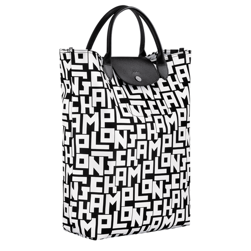 Le Pliage LGP M Tote bag , Black/White - Canvas - View 3 of  4