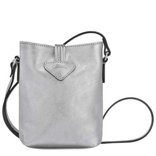 Sac bandoulière XS Le Roseau , Cuir - Argent - Vue 4 de 5