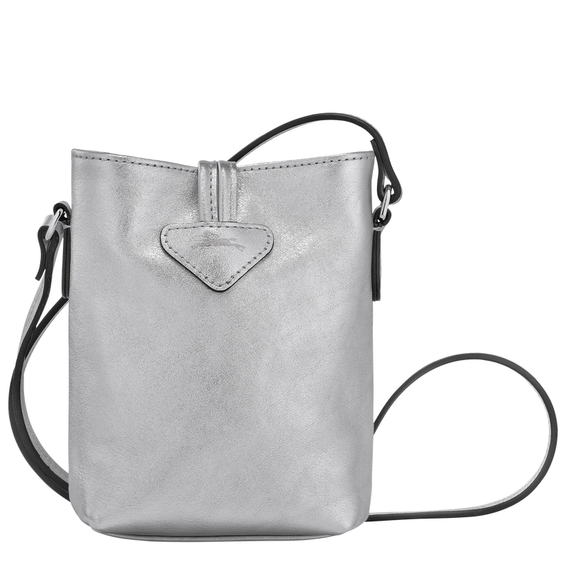 Le Roseau XS Crossbody bag , Silver - Leather  - View 4 of  5