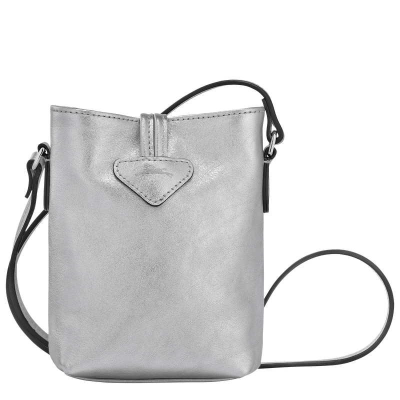 Sac bandoulière XS Le Roseau , Cuir - Argent  - Vue 4 de 5