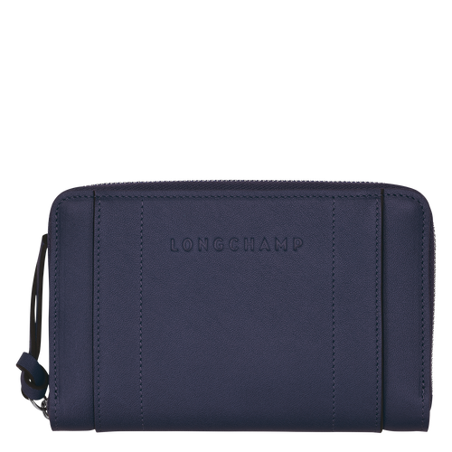 Longchamp 3D Portemonnee , Bosbessenblauw - Leder - Weergave 1 van  2