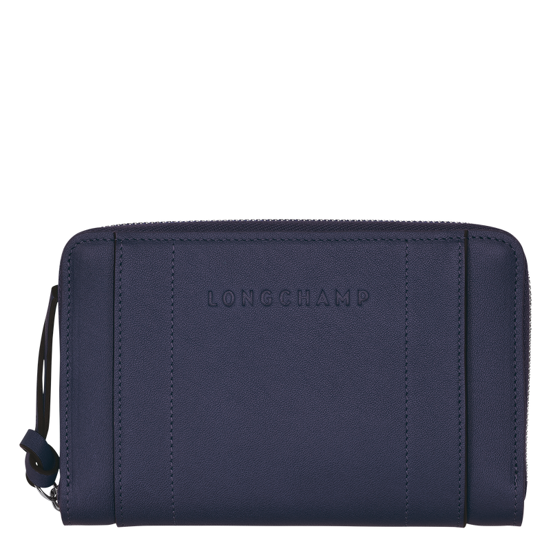 Geldbörse Longchamp 3D , Leder - Heidelbeere  - Ansicht 1 von 2
