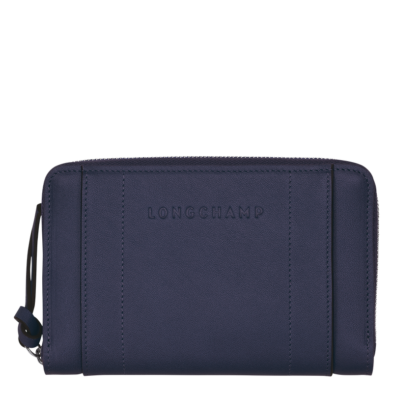 Longchamp 3D Portemonnee , Bosbessenblauw - Leder  - Weergave 1 van  2