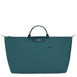 Le Pliage Green 旅行袋 M , 孔雀藍 - 再生帆布