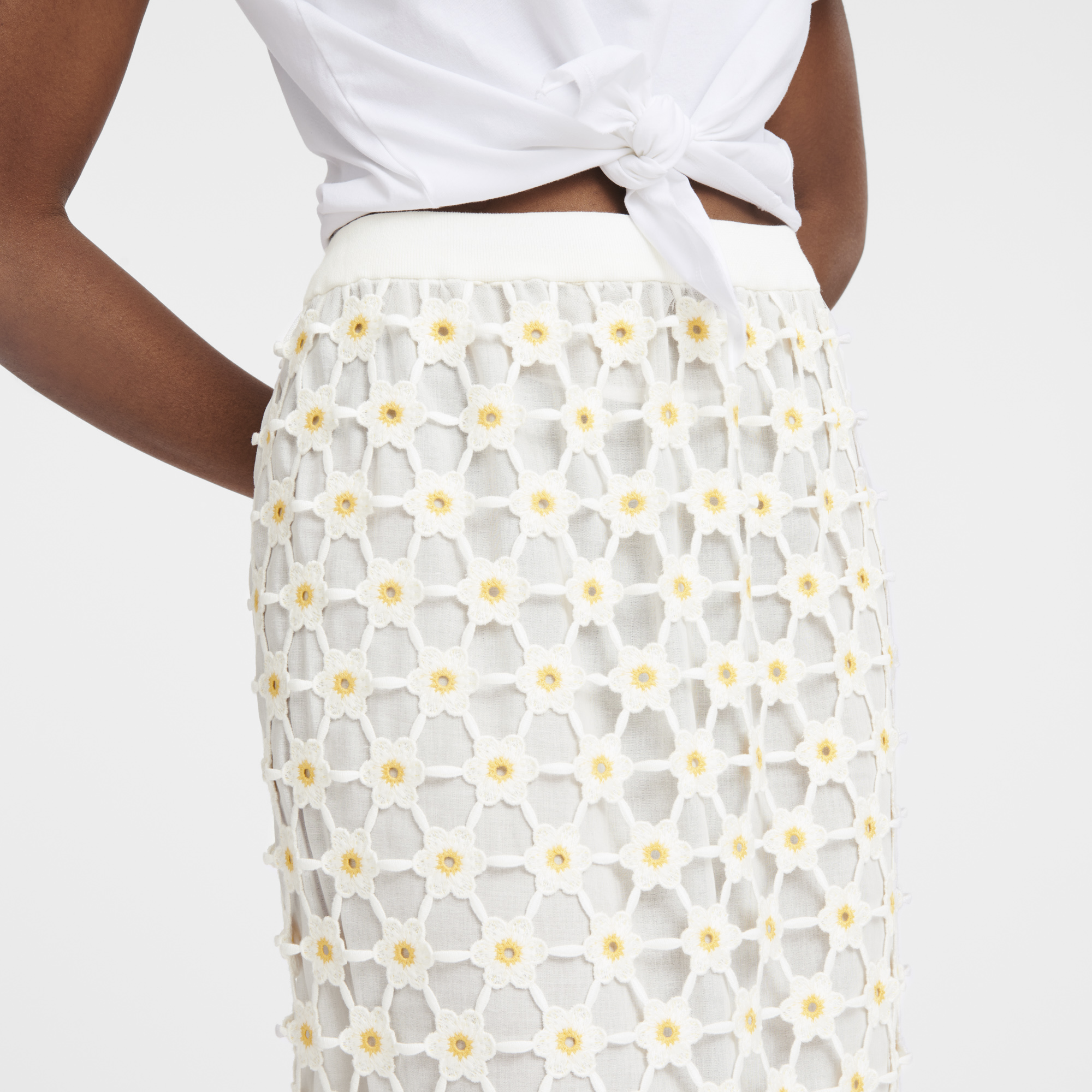 null Long skirt, White