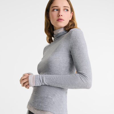 null Thin turtleneck sweater, Grey