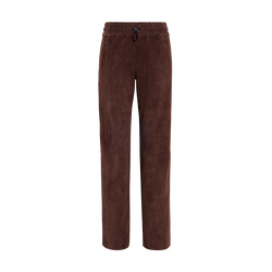 Cal&ccedil;as de corte a direito em couro , Pele - Castanho mocha