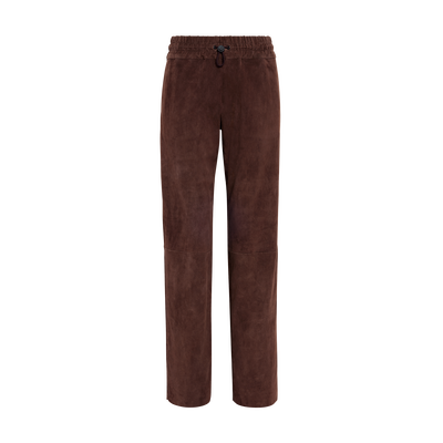 Leather straight pants , Mocha - Leather