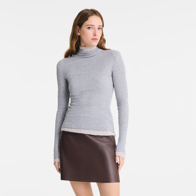null Thin turtleneck sweater, Grey