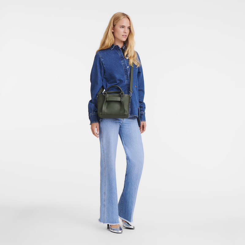 Handtasche S Longchamp 3D , Leder - Khaki  - Ansicht 2 von 5