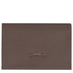 Le Foulonn&eacute; Card holder , Taupe - Leather