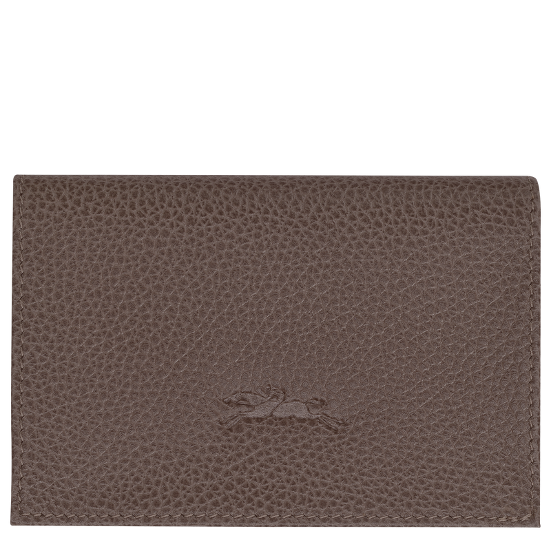 Le Foulonn&eacute; Card holder , Taupe - Leather  - View 2 of 3