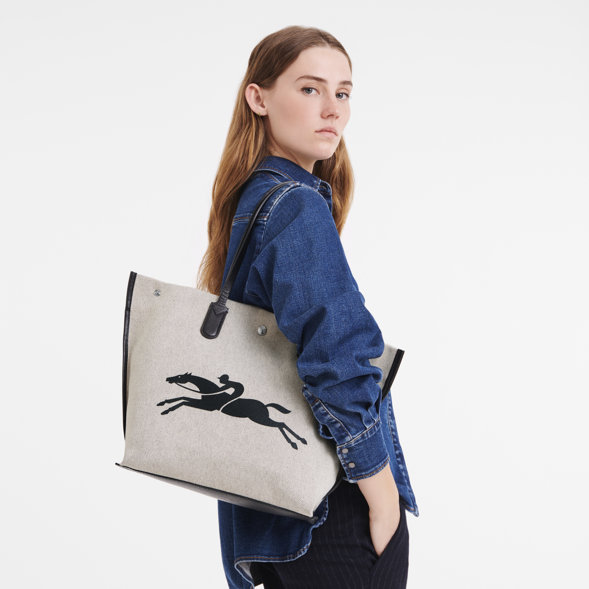 Roseau L Tote bag Ecru - Canvas (10090HSG037)