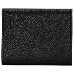 Le Foulonn&eacute; Compact wallet , Black - Leather