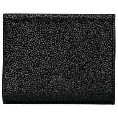 Portefeuille compact Le Foulonn&eacute; , Cuir - Noir