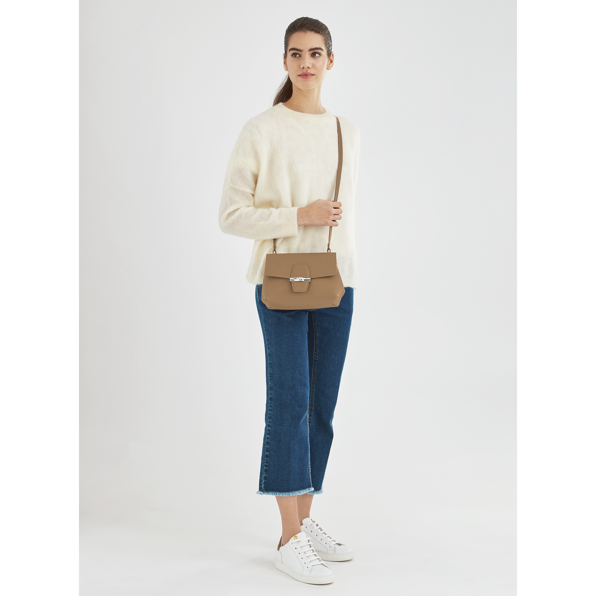 Roseau leather crossbody bag longchamp Clearance