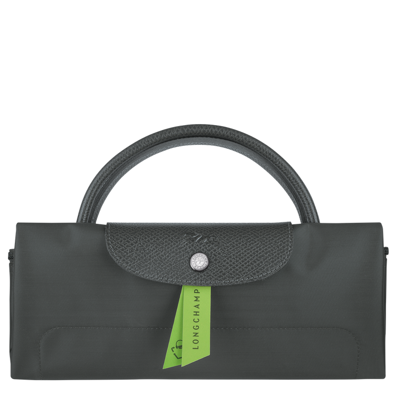 Le Pliage Green Pouch with handle Graphite - Recycled canvas