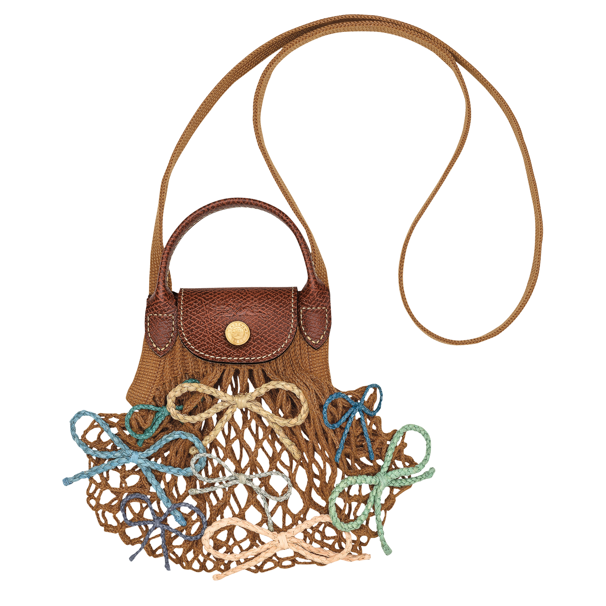 Le Pliage Collection 메시 백  XS, 토바코(황갈색)