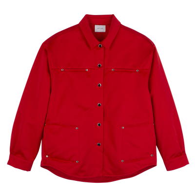 Shirt , Red - Techno satin