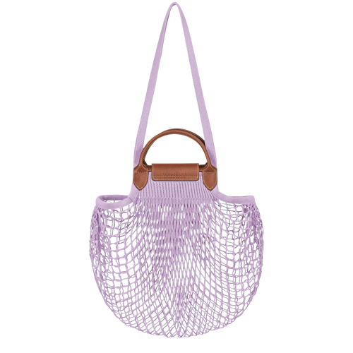 L lilac leather shopper bag