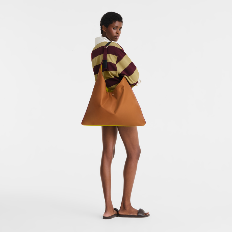 Sac port&eacute; &eacute;paule Re-Play , Toile - Acide/Cognac  - Vue 5 de 5