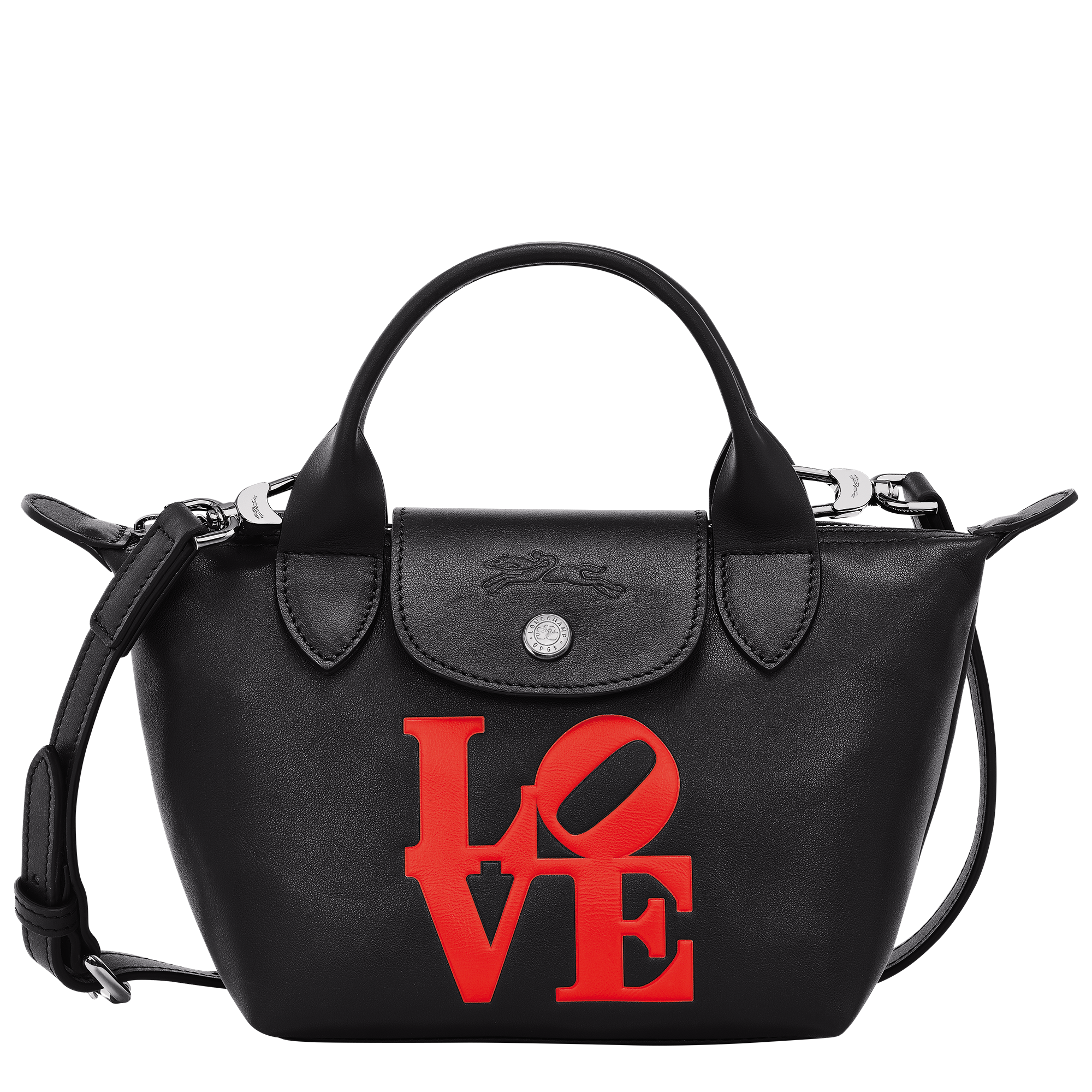 Longchamp x Robert Indiana Sac à main XS, Noir