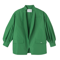 和服風格短身外套 , 綠色 - 技術塔夫綢