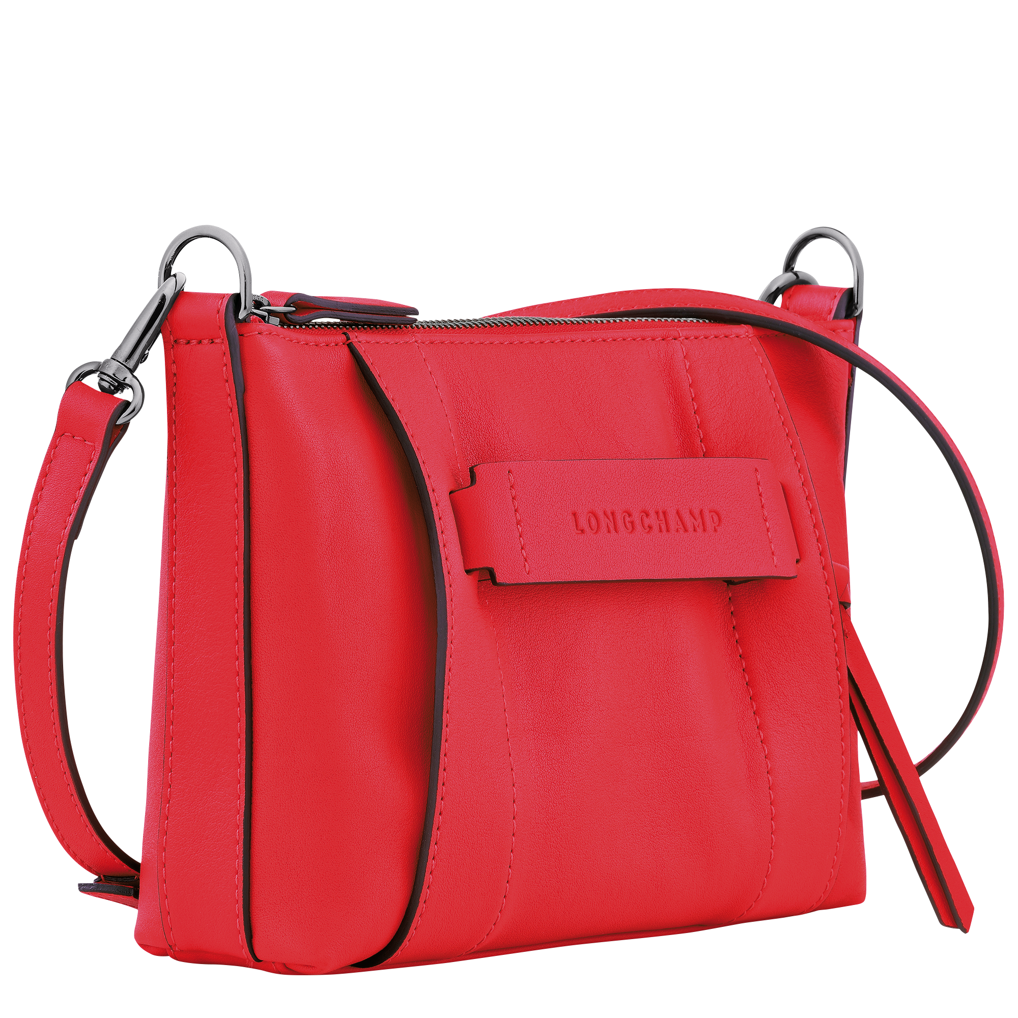 Longchamp 3D 斜背袋 S, 紅色