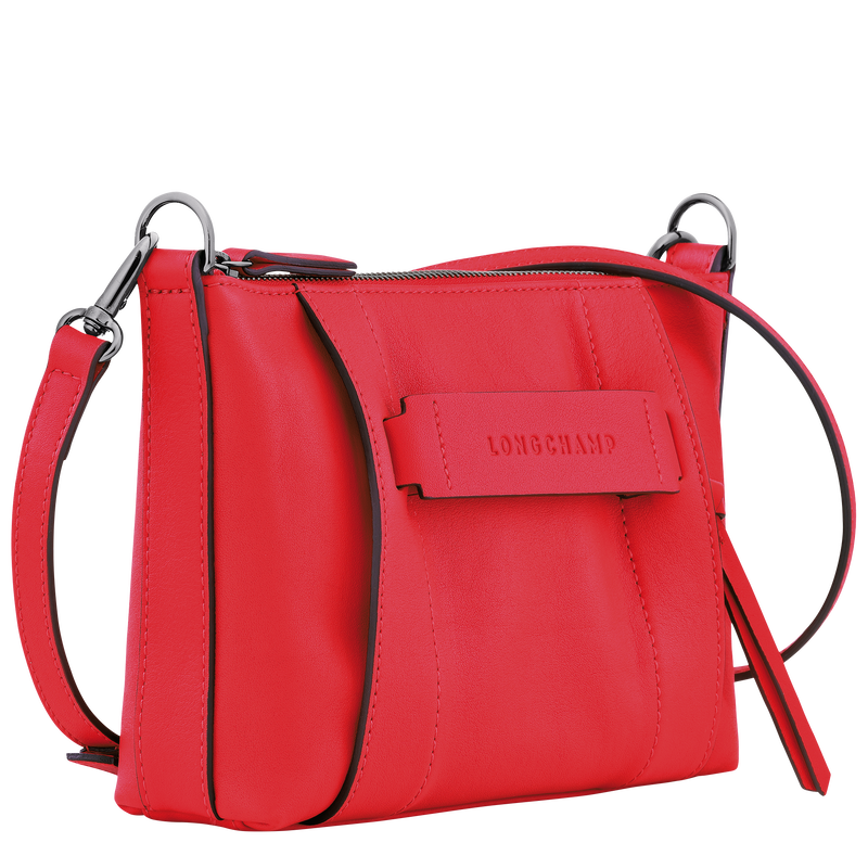 Longchamp 3D 斜背袋 S , 紅色 - 皮革  - 查看 3 4