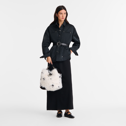 Le Roseau M Hobo bag , Black/White - Canvas