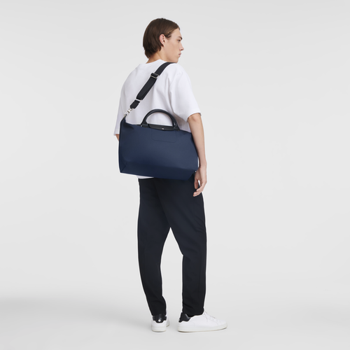 Le Pliage Energy XL Handbag , Navy - Recycled canvas - View 2 of 5