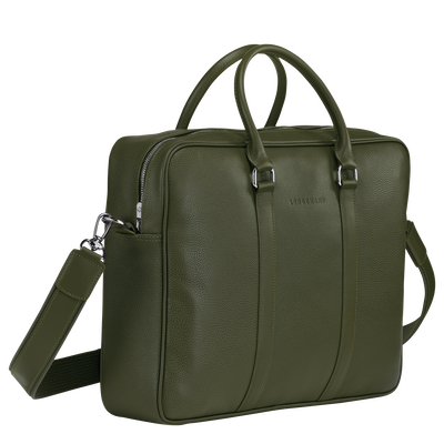 Le Foulonné Briefcase M, Khaki