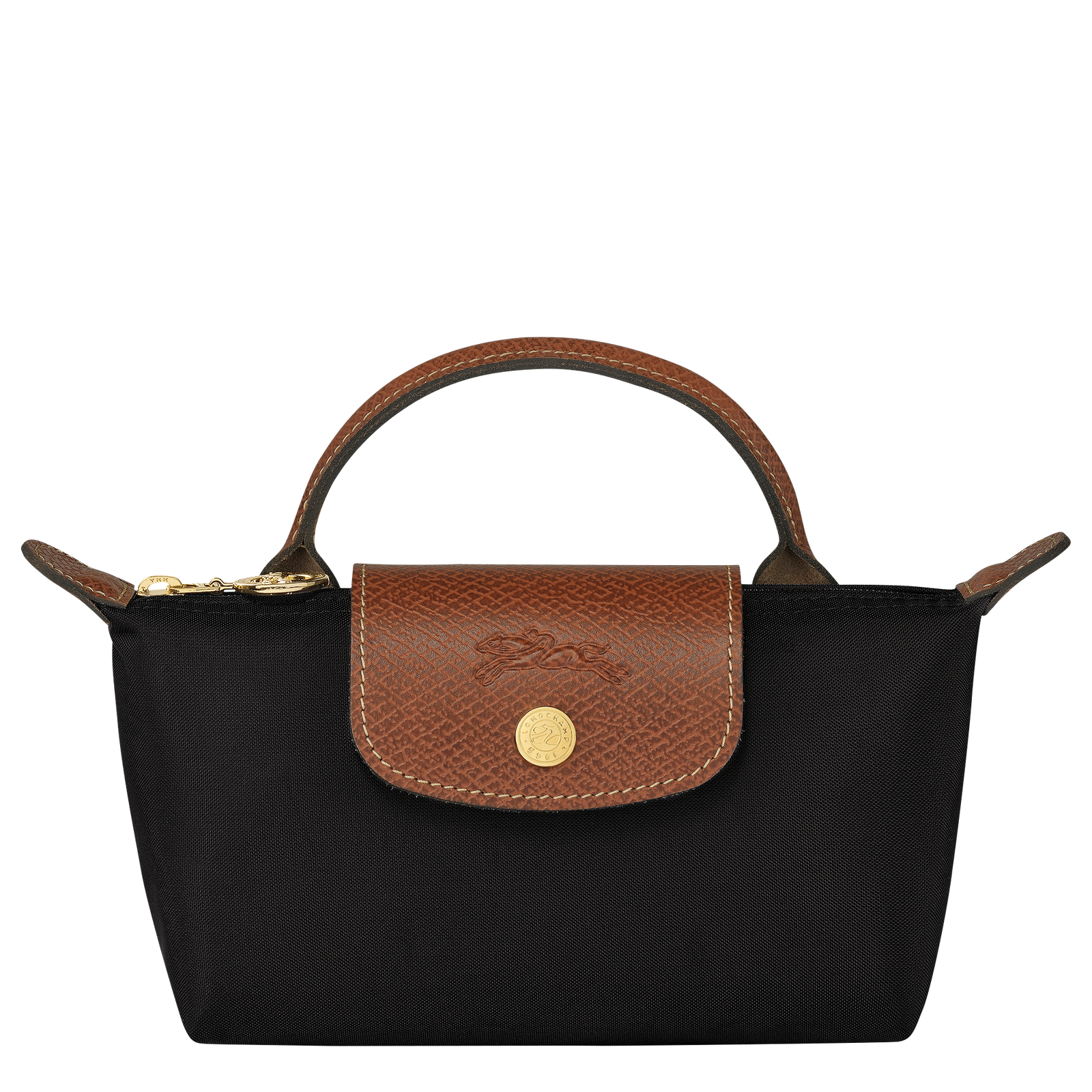 Le Pliage Original Pouch with handle Black Recycled canvas