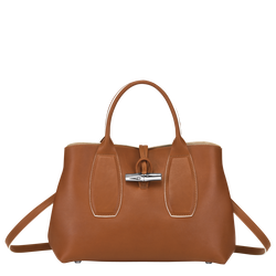 Roseau M Handbag , Cognac - Leather