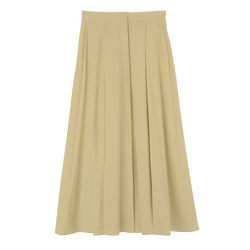 Midi skirt , Pistachio - Cotton poplin