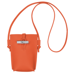 Le Roseau Phone case with lace , Orange - Leather
