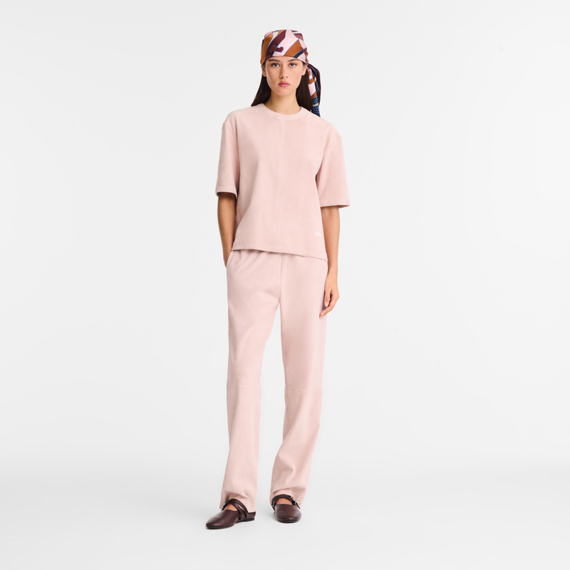 Top corto in pelle , Pelle - Rosa  - View 2 of  4