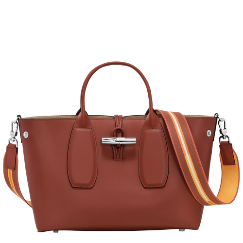 Le Roseau M Handbag , Mahogany - Leather - View 5 of  6