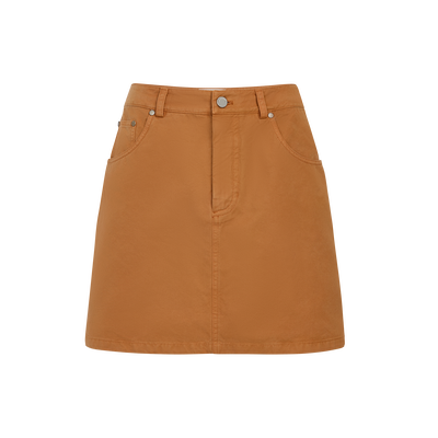 Jupe , Coton surteint - Caramel