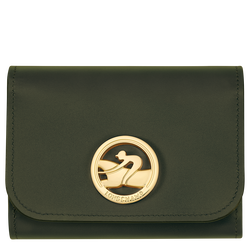 Box-Trot Wallet , Khaki - Leather