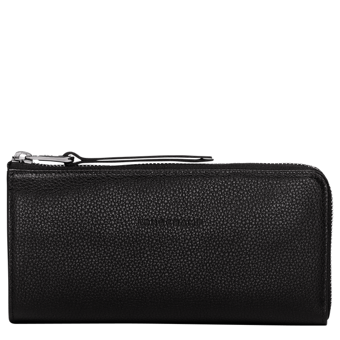 Le Foulonné Long wallet with zip around, Black